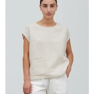 Grade + Gather - Linen Shell Top - Greige